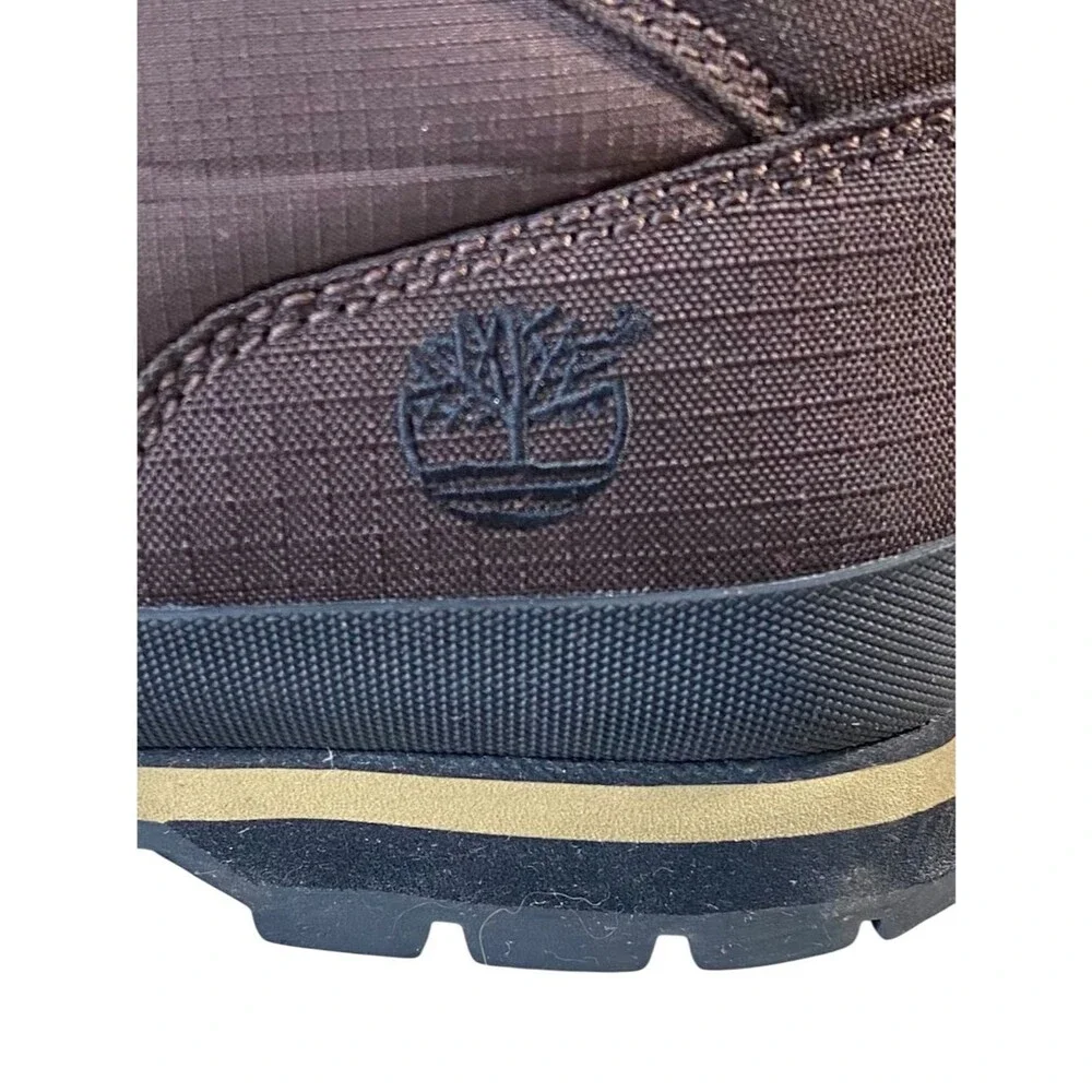 Timberland Mens Hiking Boots Sturdy Canvas Lace Up Dark Brown A13JK 3917 SZ 10.5